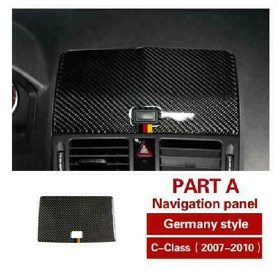 Carbon Fiber Car Central Control panel covers For Mercedes Benz C W204 07-10 LB