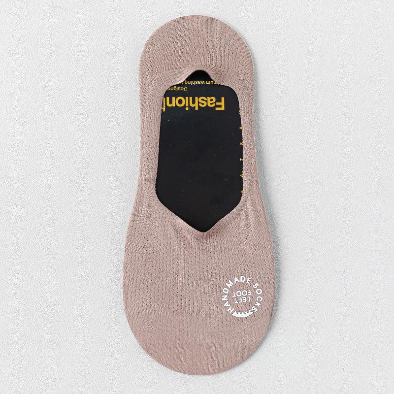 Men's Invisible Low Cut Cotton Socks Casual Breathable Silicone Non-slip Comfortable Bottom Mesh Socks