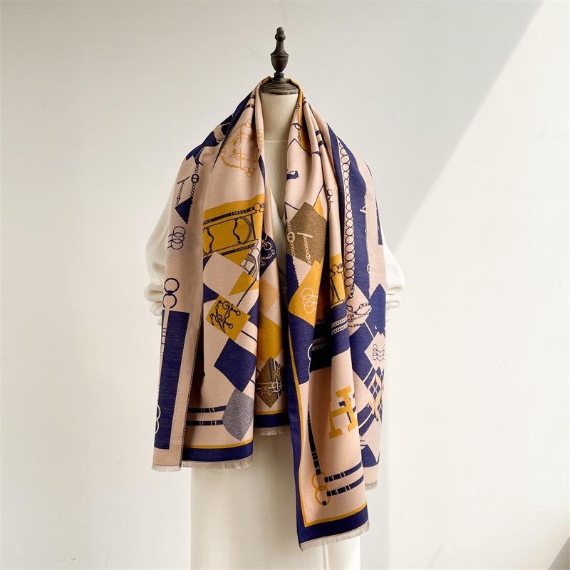 New pull hair scarf women's autumn and winter imitation cashmere scarf women's winter travel windproof warm shawl