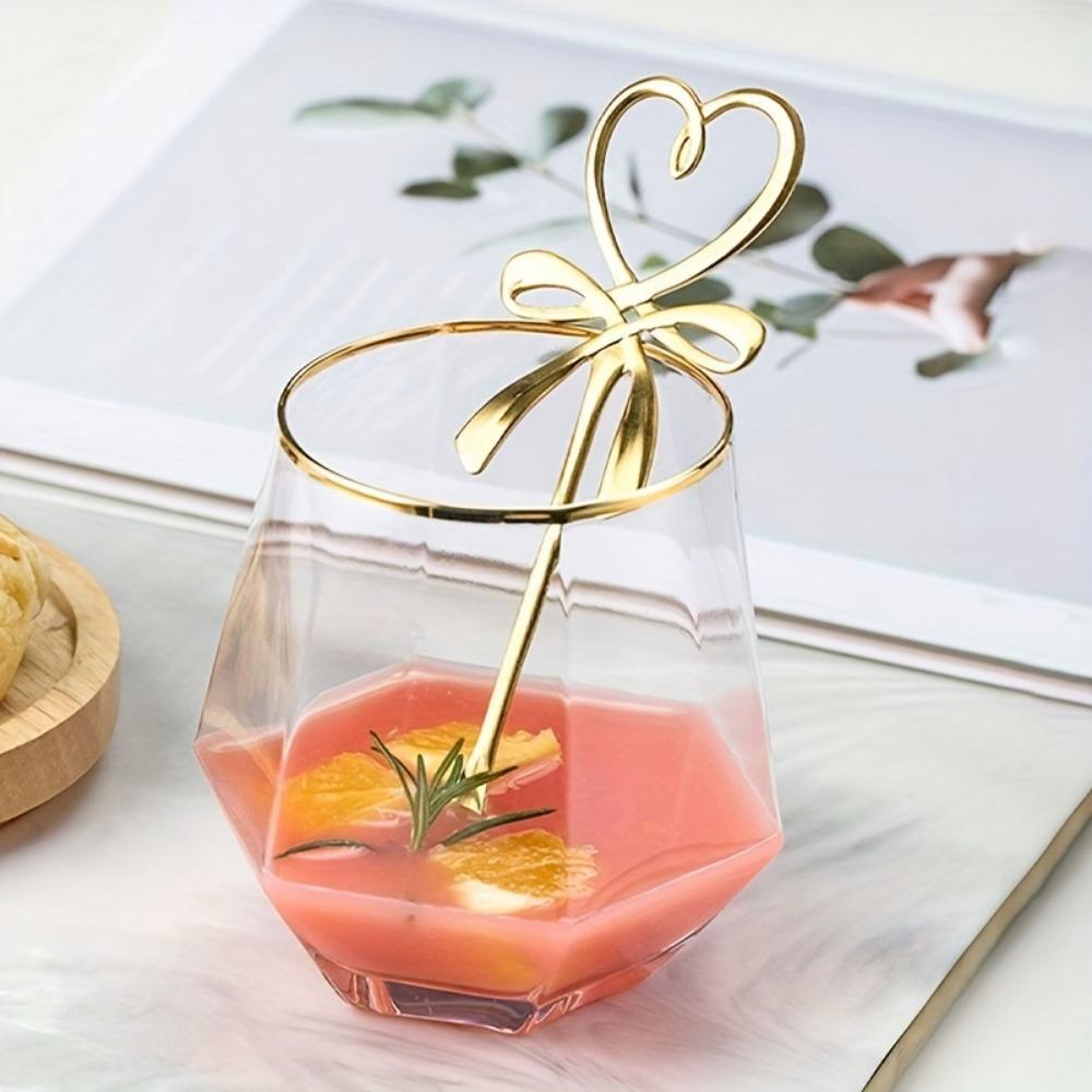 2 pcs Heart Bowknot Hanging Cup Spoon, Love Butterfly Coffee Spoon, Stainless Steel Coffee Stirring Spoon, Stainless Steel Love Bow Spoons