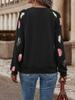 2026 New Fashion Womens Feather Print Sweatshirt Crew Neck Long Sleeve Casual Loose Pullover Autumn Winter Warm Top Woman Hoodie