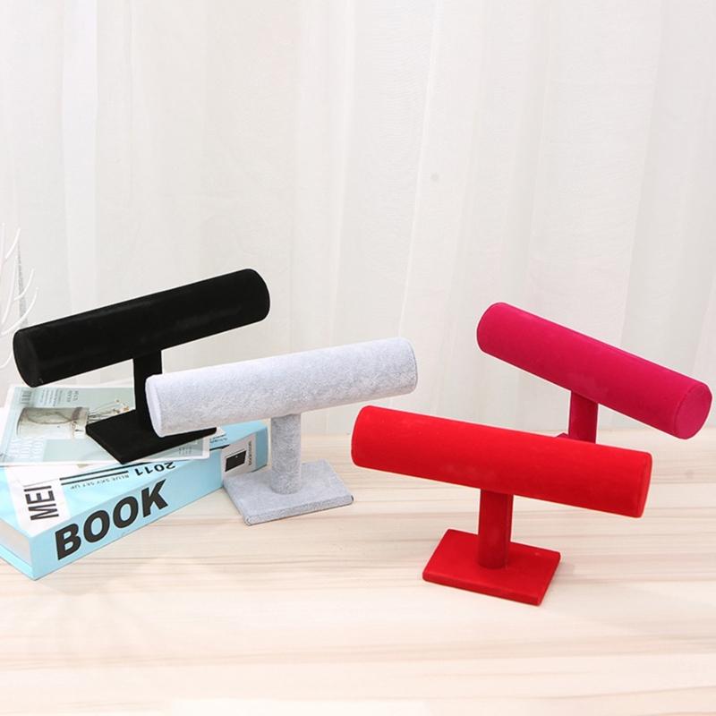 Velvet T-Type Bracelet Watch Jewelry Display Stand Headband Hairpin Headdress Organizer Storage Holder Jewelry Storage
