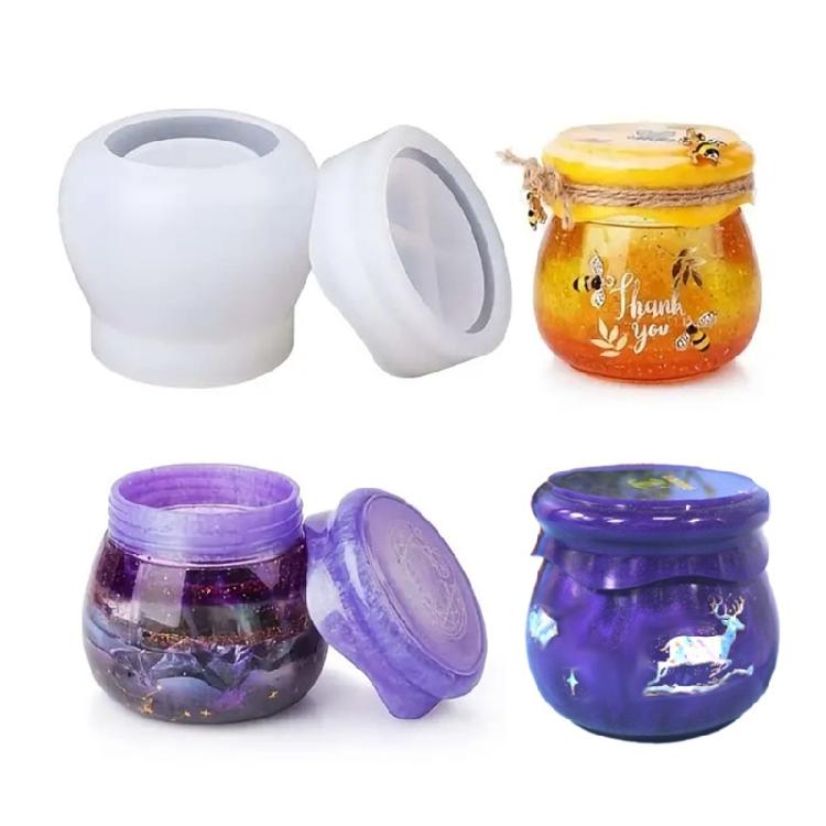 Pudding Jar Silicone Mold for Epoxy Casting DIY Jewelry Container Mould Home