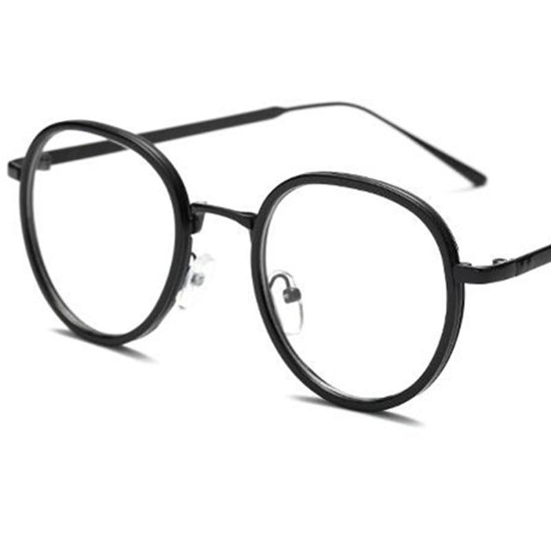 Fashion Optical Glasses Unisex Retro Round Frame Eyeglasses Alloy Temples Spectacles Simplity Clear Lens Eyewear