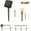 20 in 1 Solar Crystal Lights Outdoor MultiColor Fairy String Decor Plastic Stake Mounted Solar Charged Garden Pathway Light