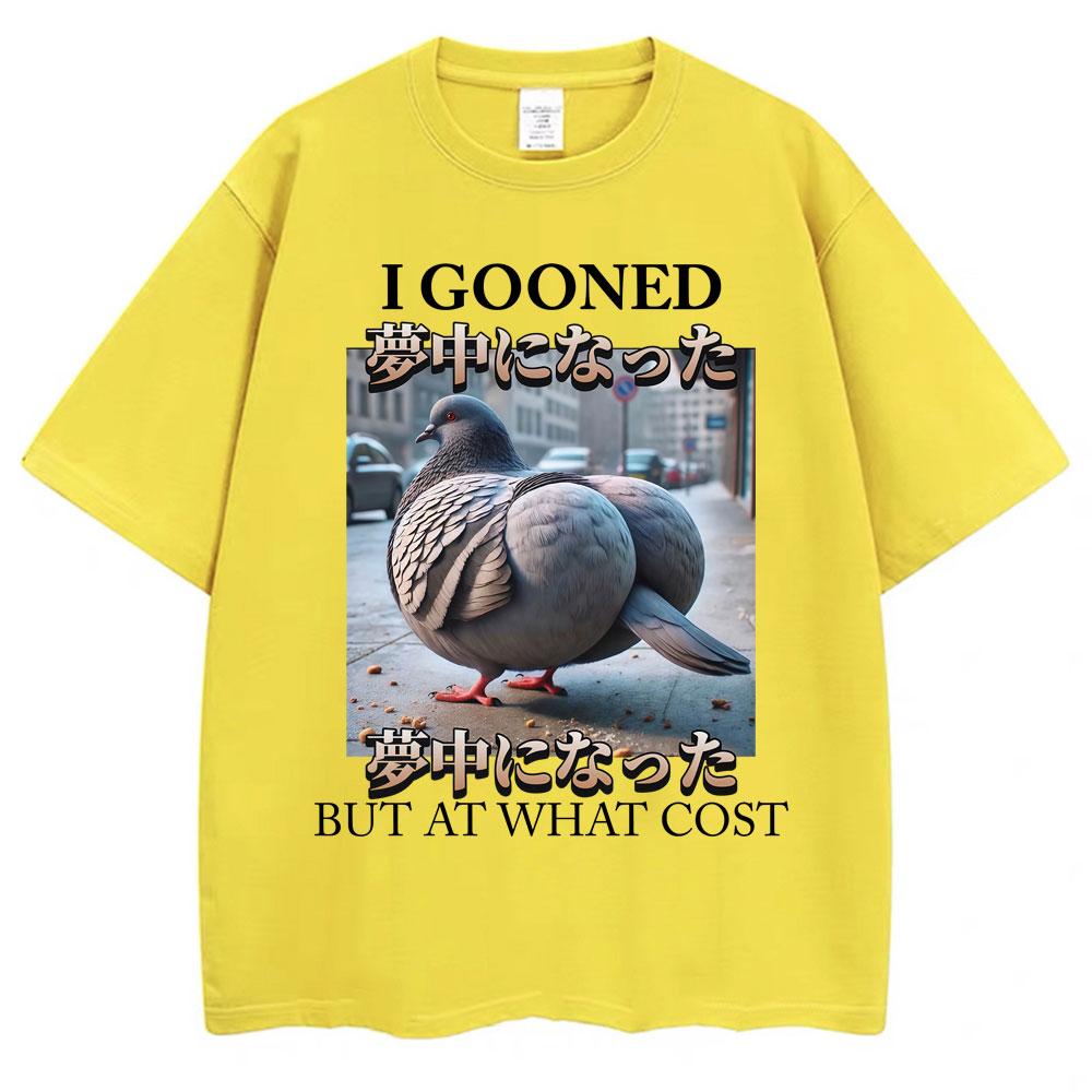 J'ai Gooné Mais À Quel Prix Pigeon Drôle Meme T-shirts Hommes Femmes Mode T-shirt à Col Rond Coton Manches Courtes Surdimensionné Cadeaux