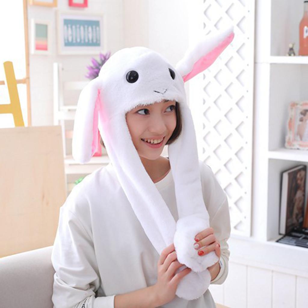 Cute Girls Hat Plush Rabbit Bunny Ears Hat Earflap Cap Kids Adults Warm Headgear Hats Party Costume Fancy Dress Headwear