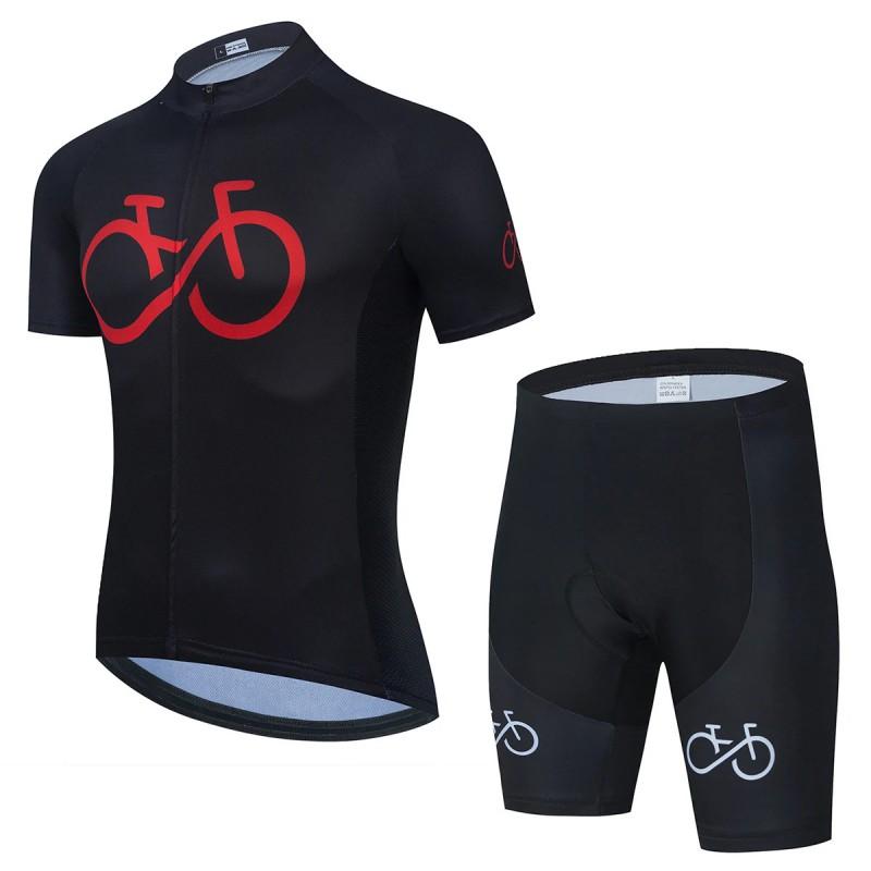 Mens Cycling Jersey Bib Shorts Set Breathable Quick-Dry Performance Wear Mountain Bike Ride