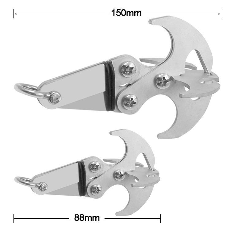 Stainless Steel Folding Tiger Claw Climbing Hook: Quick Release Gravity Hook for Outdoor Survival