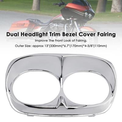 Dual Headlight Trim Bezel Cover Fairing For Road Glide 1998-2013 Chrome