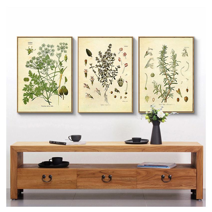 Poster Parsley Sage Rosemary Thyme Culinary Wall Art Picture Canvas Painting Kitchen Decor Spices Herbs Print Vintage Botanical No Frame