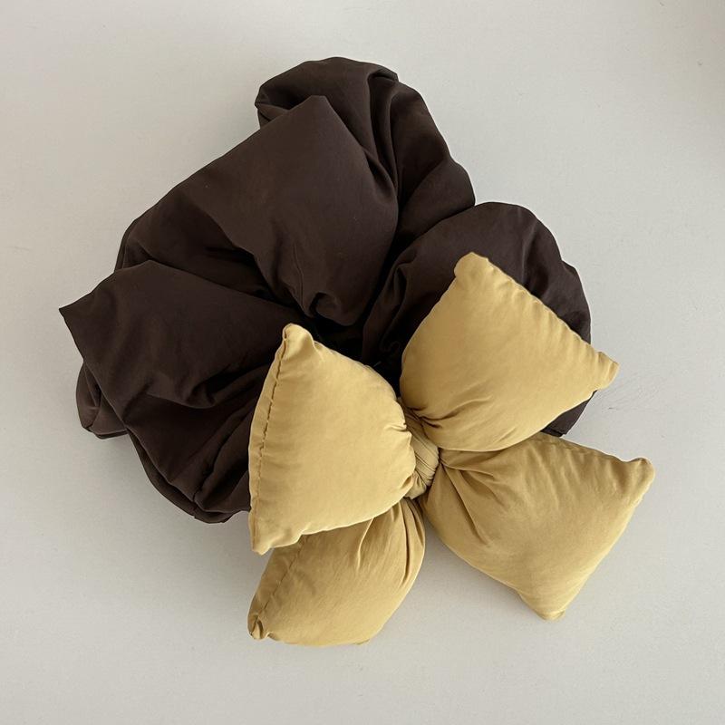 

Корейские большие бантики-скранчи для волос для женщин, девушек, элегантные однотонные толстые хлопковые эластичные резинки для хвостика, повязка для волос, аксессуар для волос