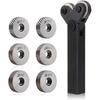 Allsome 7PCS Knurling Tool 0.5/1/2mm Diagonal Dual Wheel Linear Knurl Set Steel Lathe Cutter Wheel Knurling Tool Holder Hob Set