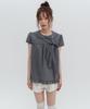 HIGH SCHOOL DISCO Check Ribbon Round Collar Blouse