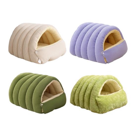 Pernă de iarnă detașabilă și lavabilă pentru pisici, moale din bumbac, confortabilă, peșteră pentru pisici, pliabilă, groasă, casă de dormit pentru animale de companie, pentru pisici, câini mici