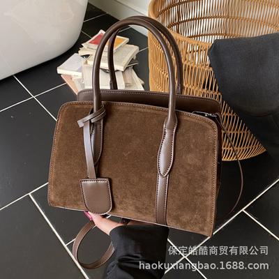 Suede Bag Women's Large Capacity 2025 New Autumn and Winter Niche Shoulder Messenger Bag Retro Portable Tote Bag