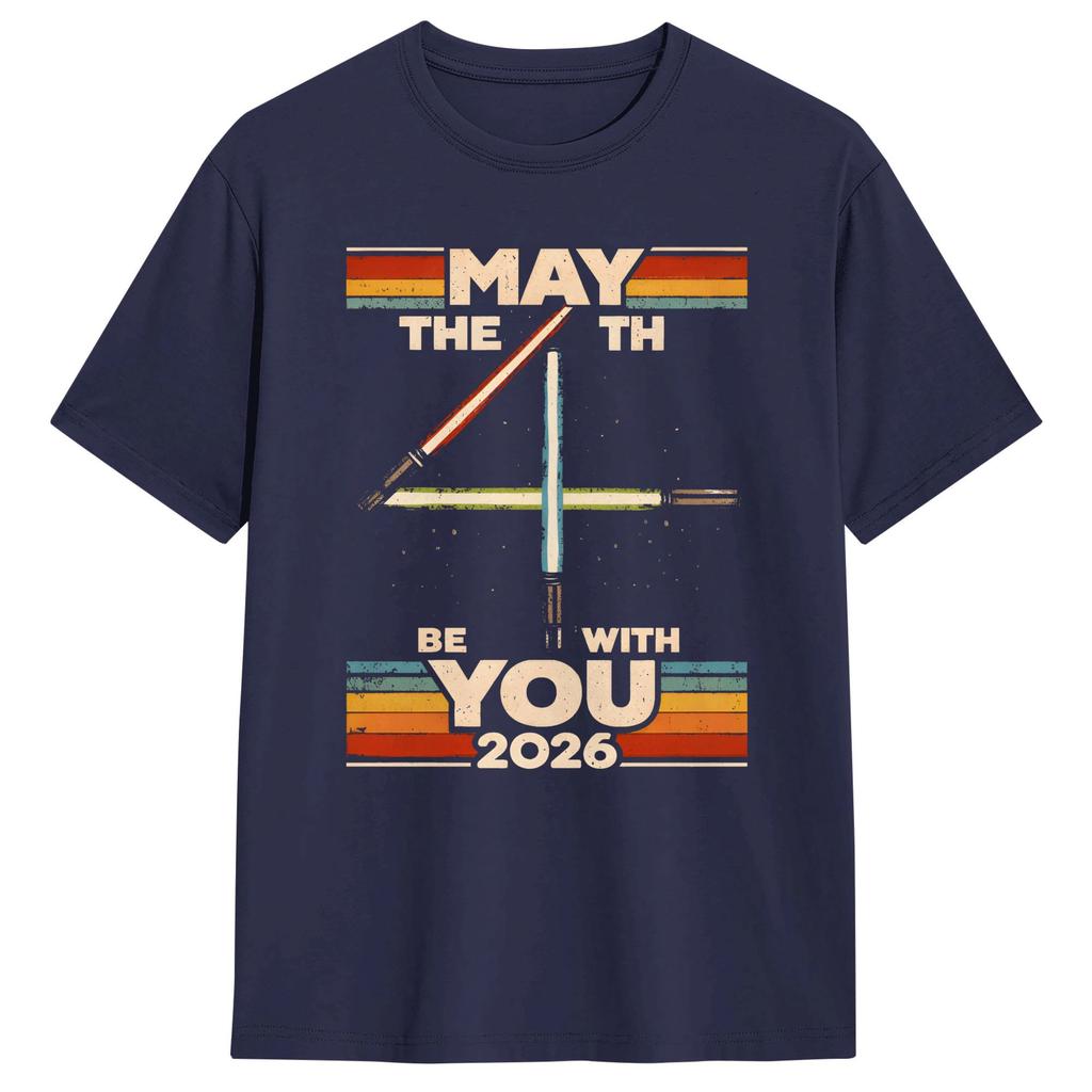 May The Fourth Tshirt For Unisex Be With You Funny 100 Cotton Tee Shirt Crew Neck Short Sleeve T Shirt Gift Idea Clothing