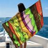 1PC Cartoon Hamburger Beach Towel Quick-drying Towel Suitable for Seaside Pool Camping Vacation Yoga For Family Friends Children