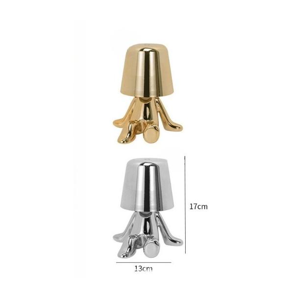 Italien Little Golden Man Bordslampa Touch Switch LED Nattljus Kafé Bar Sovrumsinredning Tänkare Rumsdekorlampa