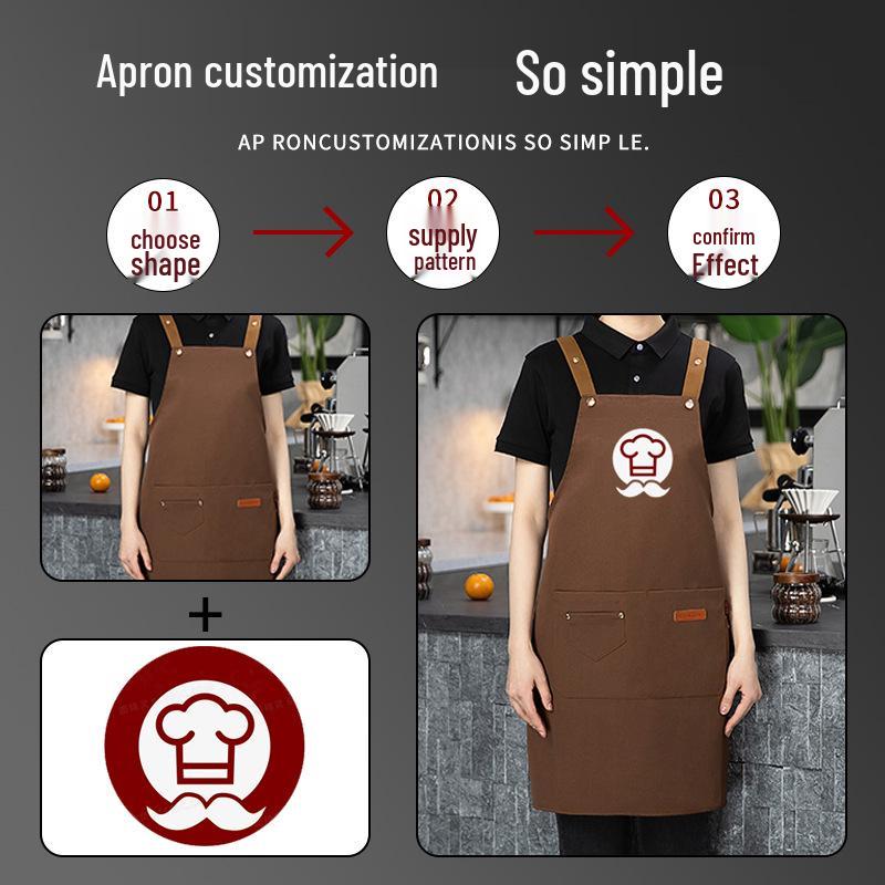 New Style Waterproof and Oil-Proof Apron: Stain-Resistant for Kitchen and Catering, with Custom Logo Embroidery.