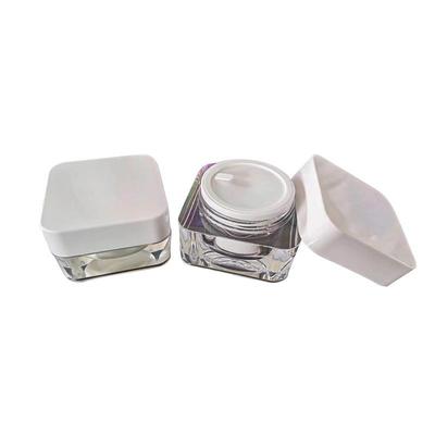 Round Corner Acrylic Cream Jar Set - Includes Square Bottle for Day/Night Cream and Eye Cream.