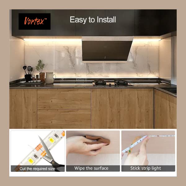 Vortex USB Connected LED Strip Lights with Motion Cool White or Warm White Options Dimmable LED Closet Light Motion Under Cabinet or Bed Strip Light