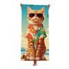 1pc Cool Cat Fashion Glasses Printed Beach Towel Soft Microfiber Quick Dry Towel for Outdoor Swimming Pool Camping Travel
