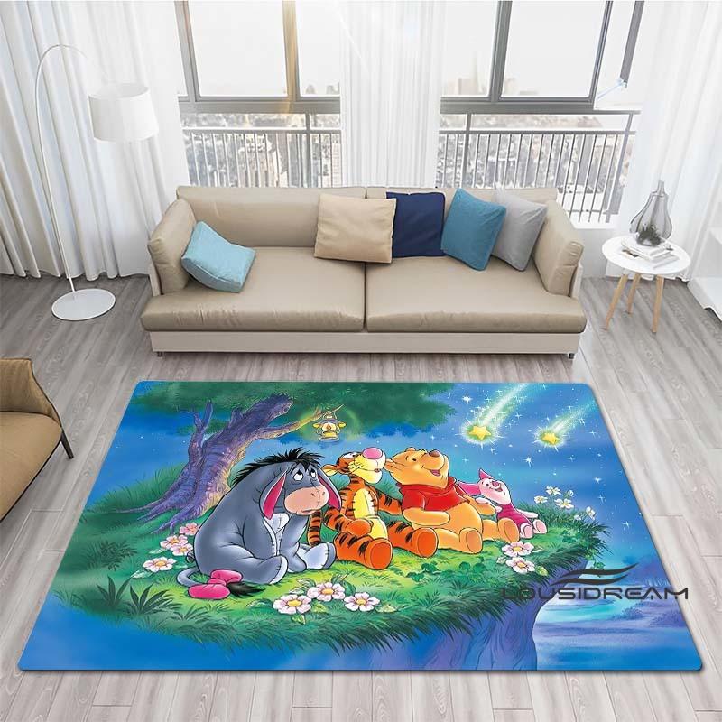 Winnie The Pooh Cartoon Pattern Rug, Bedroom Play Mat, Bedroom Decor Rug, Living Room Rug, Crawling Mat, Gift Rug