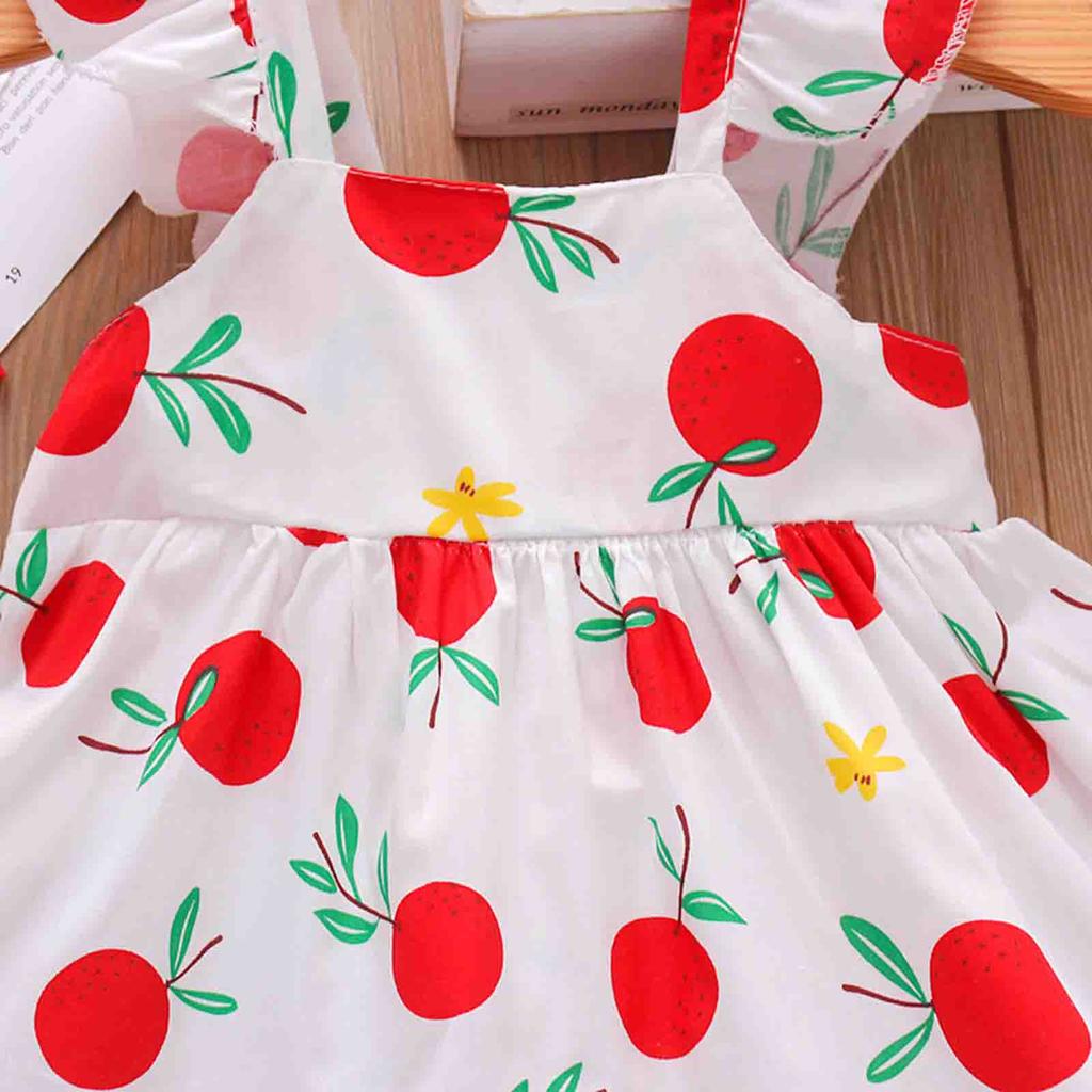 Kleinkind Baby Kinder Mädchen Hosenträger Zitrone Druck Prinzessin Kleid Hut Outfits