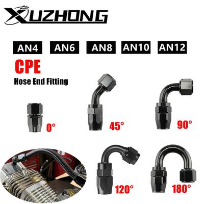 AN4/6/8/10/12 Swivel Hose End Fitting Adapter Straight 0°/45°/90°/120°/180° Degree CPE Oil Fuel Line NPT PLUG Aluminum Black