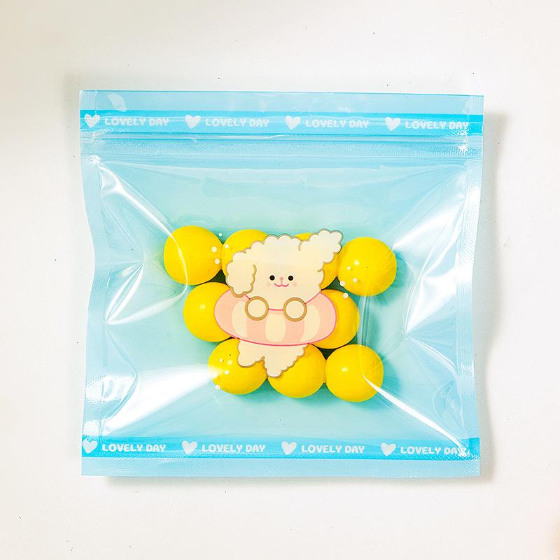 TETP 50Pcs Ziplock Bag With Claer Window Handmade Candy Lollipop Chocolate Macarons Packaging Favors DIY Headdress Bracelet Pack