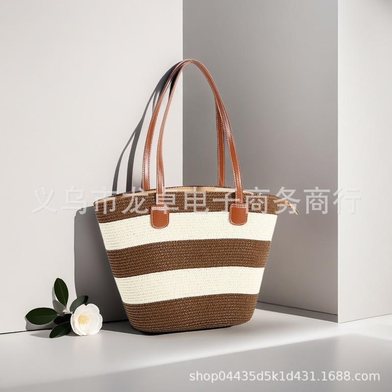 Strohtasche Damen Sommerwind neu Strand Meerseite Outdoor Urlaub Großraum Schultertasche
