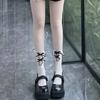 1Pairs Hollow Lace Women Long Stockings Fashionable Versatile Knotted White Lolita Style Comfortable Breathable Casual Socks