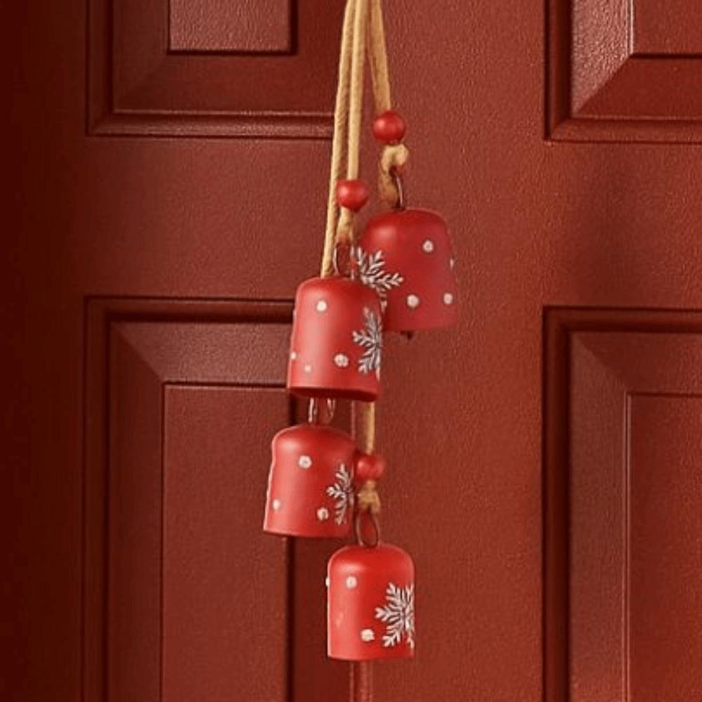 Snowflake Christmas Tree Bells String Vintage Creative Bells Pendant  Christmas Decoration