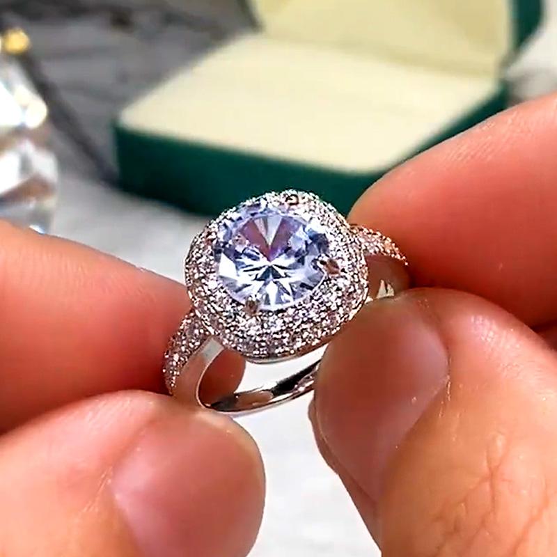 New Luxury Fashion Women Wedding Eternity Ring AAA Cubic Zirconia High-quality Female Party Accessories Statement Jewelry
