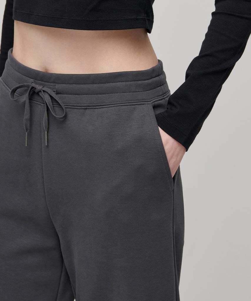 MUSINSA STANDARD DÁMSKÉ Dámské široké tepláky z froté [Gunmetal]