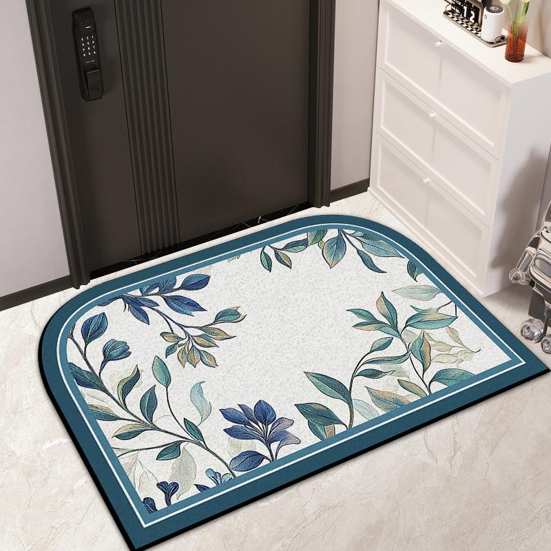 Entry Door Floral Silk Floor Mat Household Entrance Door Dirt Mat Outdoor Dirt Resistant Dust Removal Can Be Tailored Carpet
