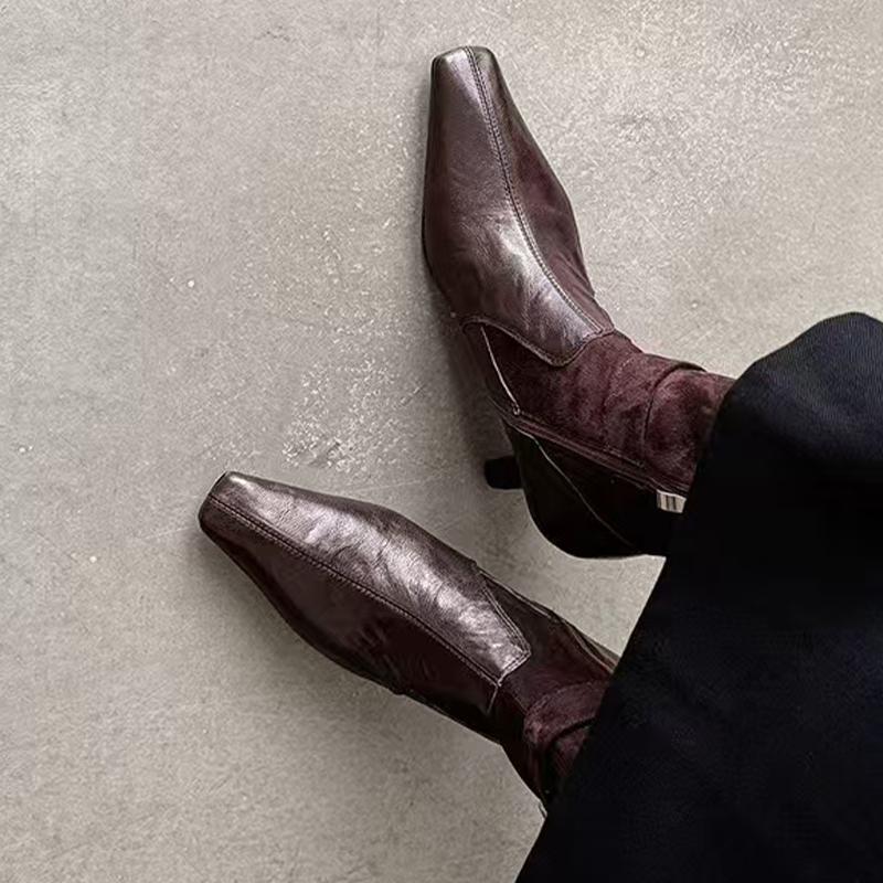 Fashion High Heels Women's Ankle Boots Pointed Toe Fashion Luxury Shoes for Woman Sexy Winter Boots 2025 Dress Pumps Mujer Chelsea Botas