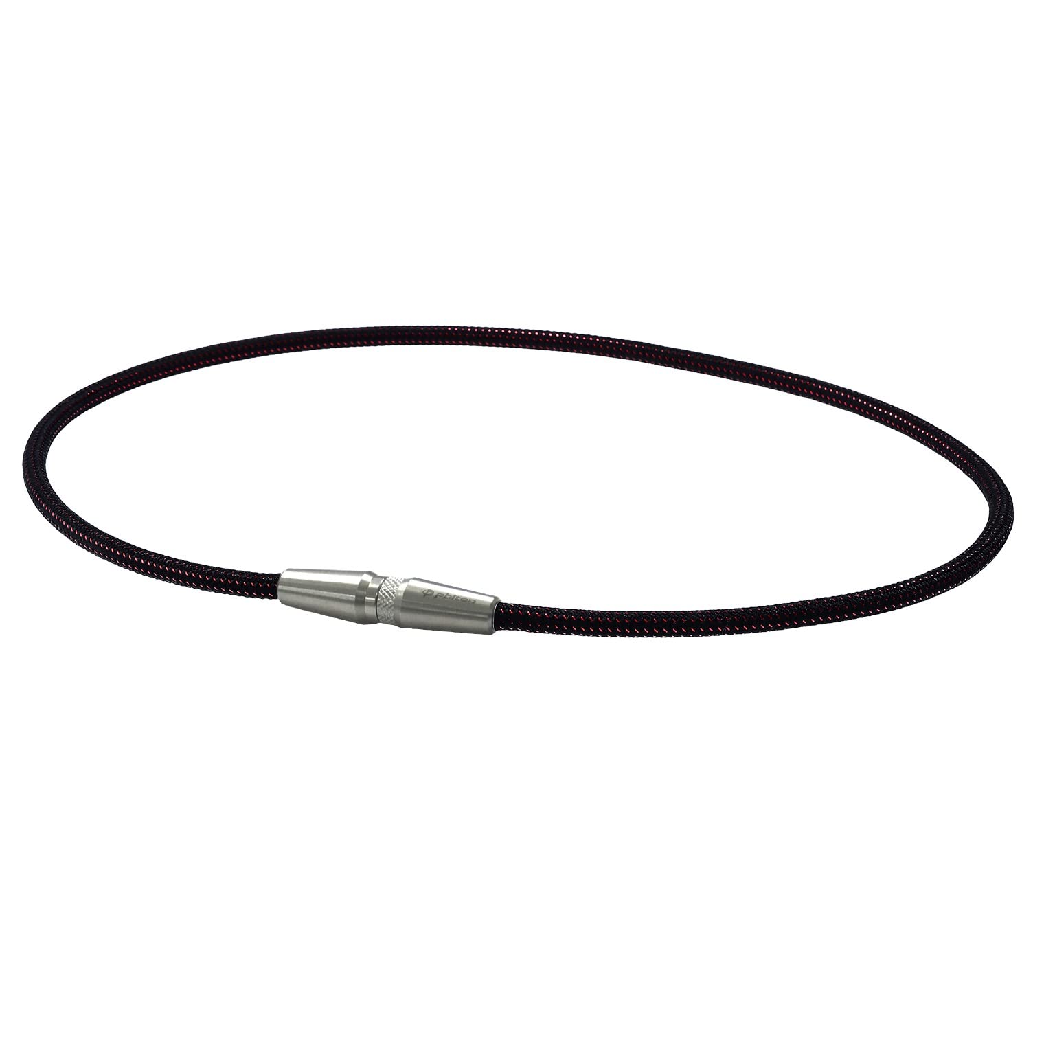 

phiten Unisex Adult Necklace RAKUWA Neck X50 AG Knurled Red 50cm Aqua Gold x Aqua Titanium X50 Impregnated Special Model Black/Metallic