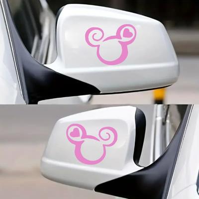 2pcs Cute Cartoon Mouse Car Stickers for Auto Rearview Mirror Truck Body Racing Helmet Motorcycle Tank Durable Decoration