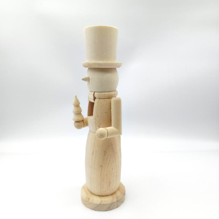 White Wood Nutcrackers Soldier, 25cm Traditional Christmas Decoration, Festival Tabletop Figurine