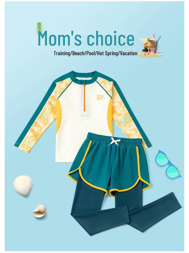 Boys' Long Sleeve & Pants Sunscreen Swimsuit 2025 - Kids' Split Swimwear Set