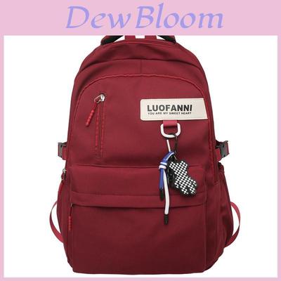 Letter Lightweight Nylon Student Backpack With Zipper Closure For High School And College Daily Use
