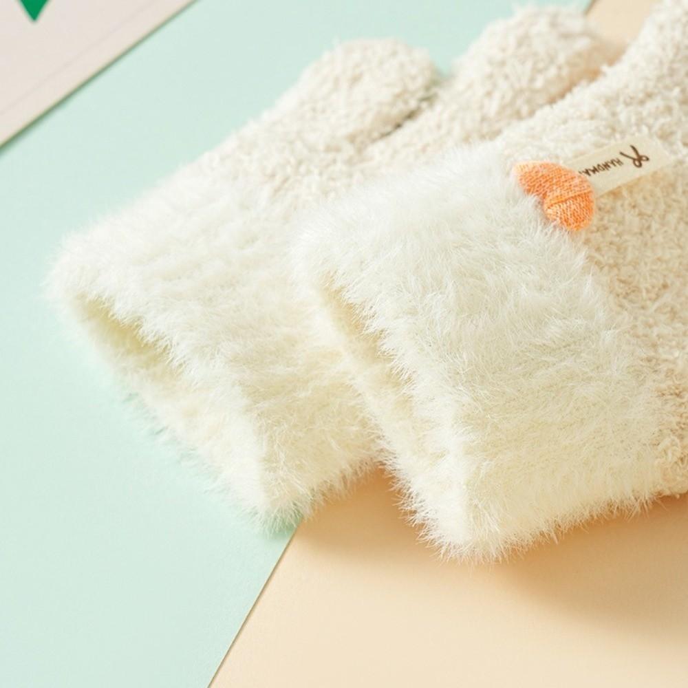 Thickened Warmth Children's Gloves Plush Cuffs Warm Mittens Full Finger Gloves  Cold Weather Wear
