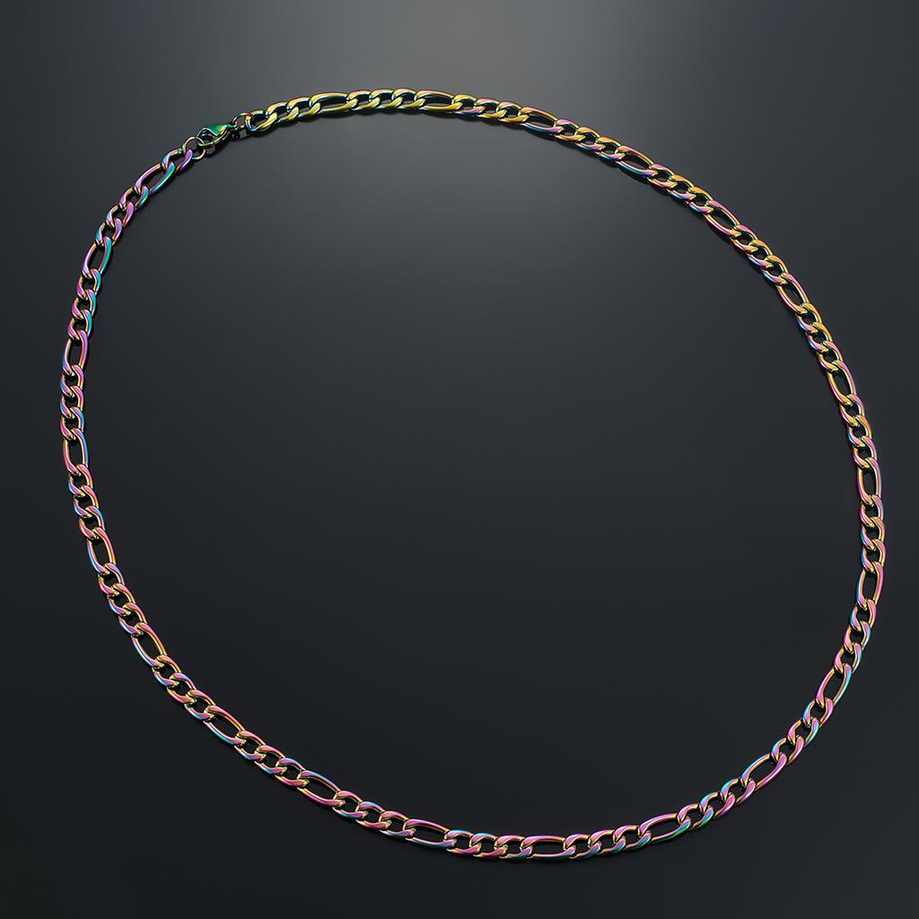 Chaîne Figaro Colorée Vintage Large de 3 mm / 4,5 mm / 6 mm pour Collier Homme et Femme Accessoires de Bijoux en Acier Inoxydable Choker Cadeau
