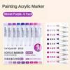 81/72/63/9 Colors Acrylic Paint Marker Pen DIY Painting Drawing for Card Ceramic Stone Mug Glass Fabric Art Supplies Stationery