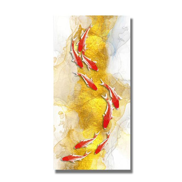 Koi Pesce Feng Shui Carpa Loto Stagno Tela Pittura Moderna Poster e Stampe Immagine di Arte Della Parete per Soggiorno Complementi Arredo Casa Cuadros