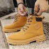 Winter Herrenstiefel Mode Lässige High Top Stiefel Outdoor Wasserdichte Lederstiefel Plüsch Warme Baumwollschuhe Winter Schneestiefel für Herren