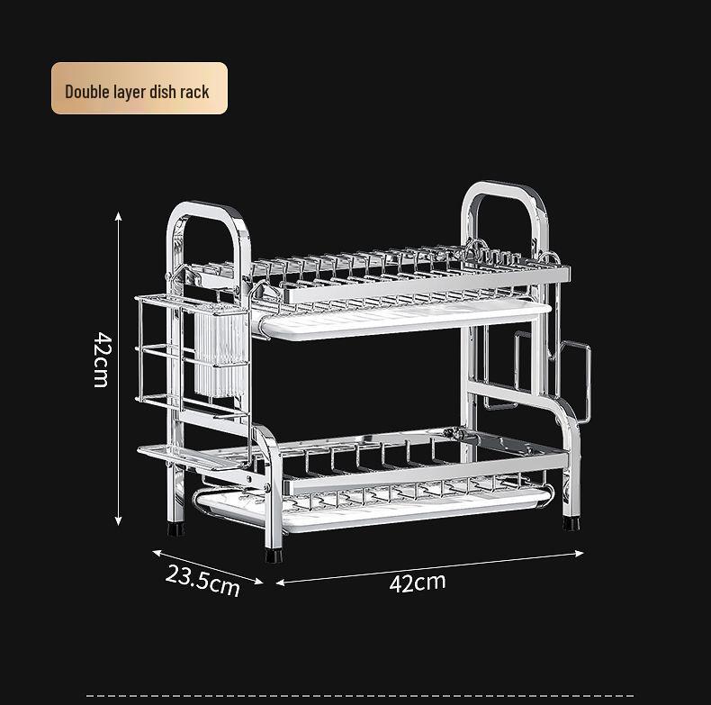 Multi-Functional Stainless Steel Kitchen Storage & Draining Rack