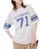 ROPE PICNIC Short Sleeve Football In White Maine Women's T-Shirt (C3-B349) (Size 10)